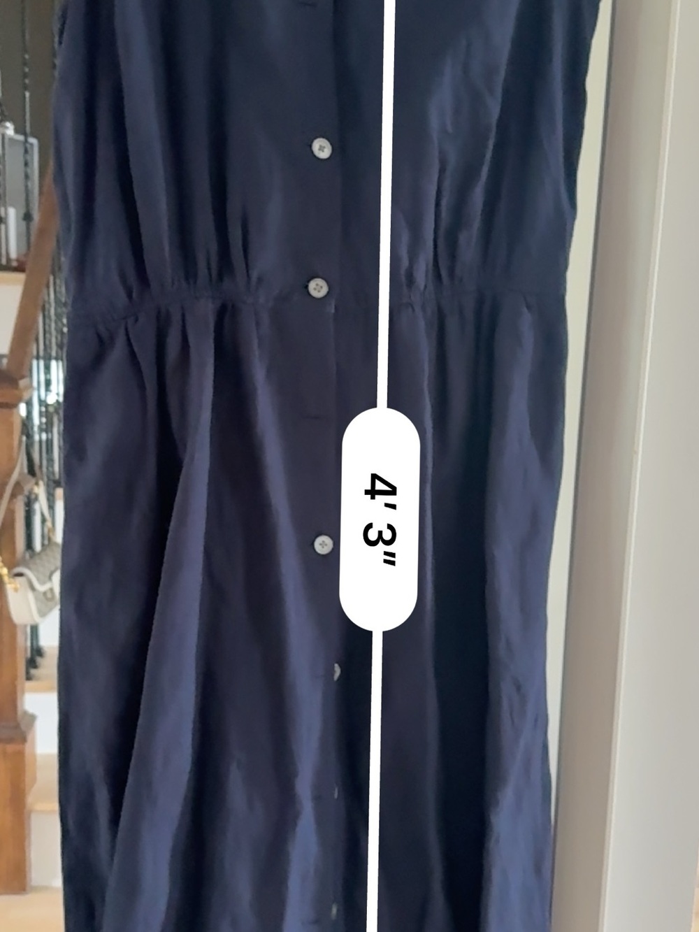 Banana Republic linen shirt dress maxi navy 14 - Picture 5 of 10